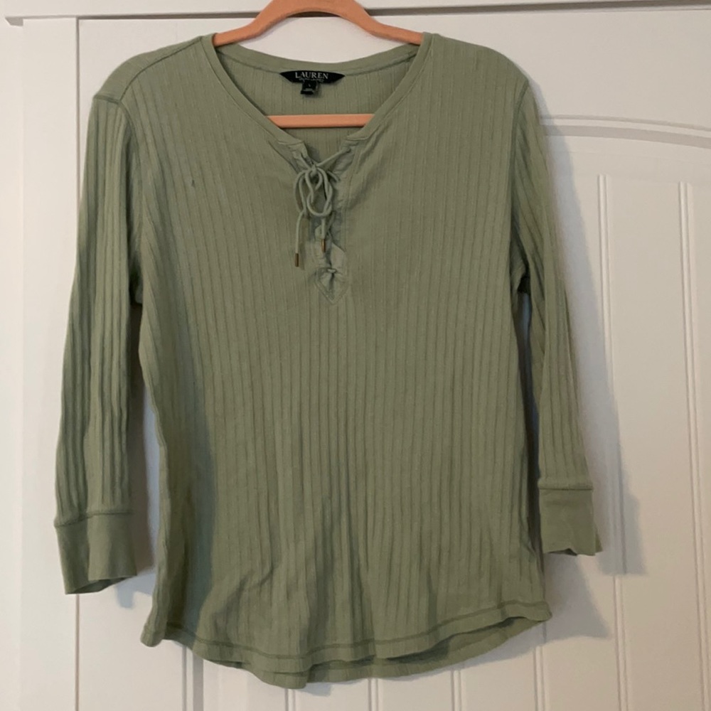 Ralph Lauren | Sage Green - Rib Knit Top